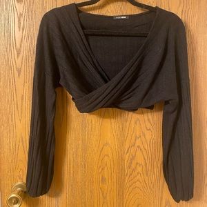 Cropped black fashion Nova sweater